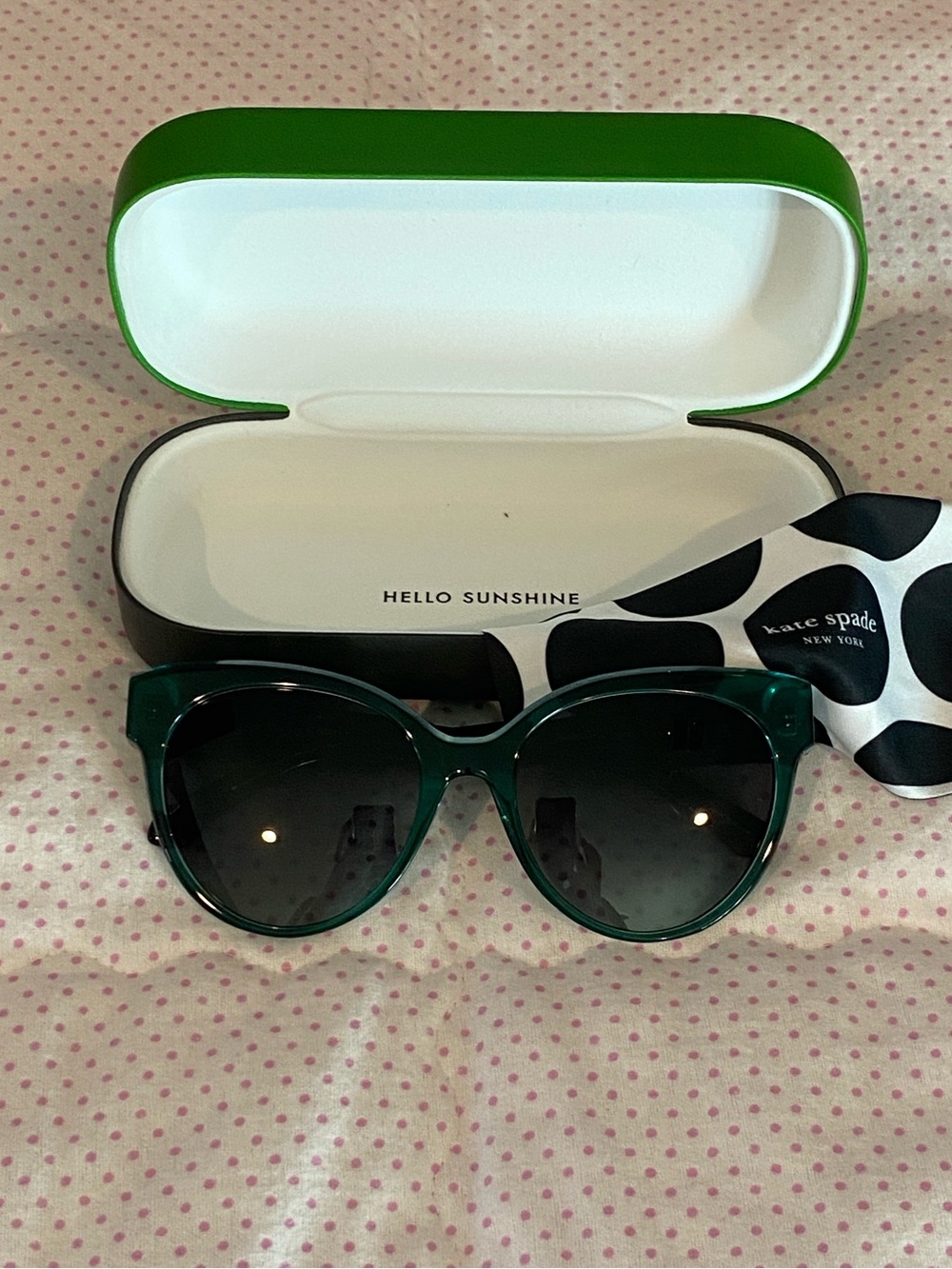 NIB Kate Spade Aubriella/G/S Cat Eye Sunglasses Teal Tortoise w/Case